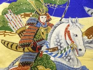 アンティーク　騎馬武者模様男児着物